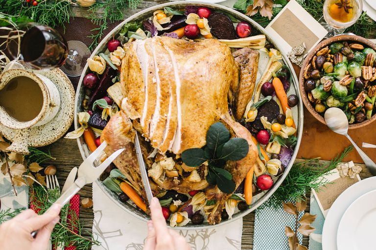 grote maaltijd, veel eten, voor grote, bord keer, eten kunt, eten Thanksgiving
