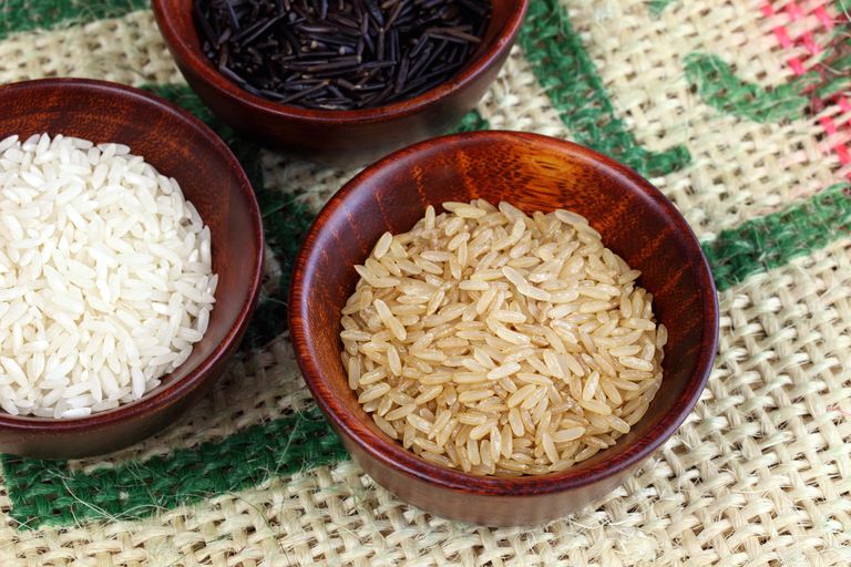 witte rijst, bruine rijst, gram vezels