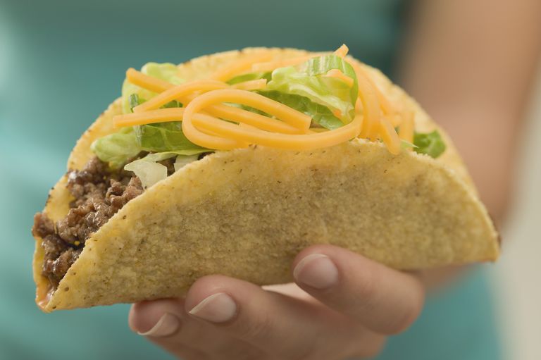 Taco Bell, calorieën gram, Taco Supreme, heeft calorieën, minder calorieën